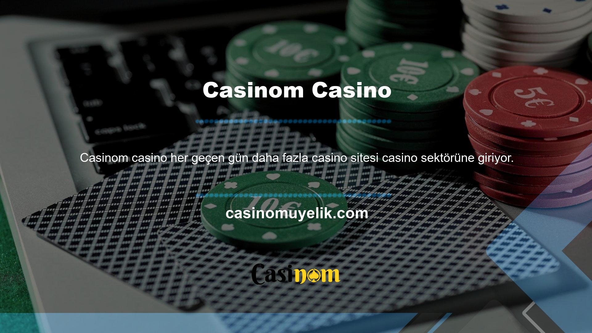 Türkiye'de işletilen web siteleri arasında oyun sitesi Casinom bulunmaktadır