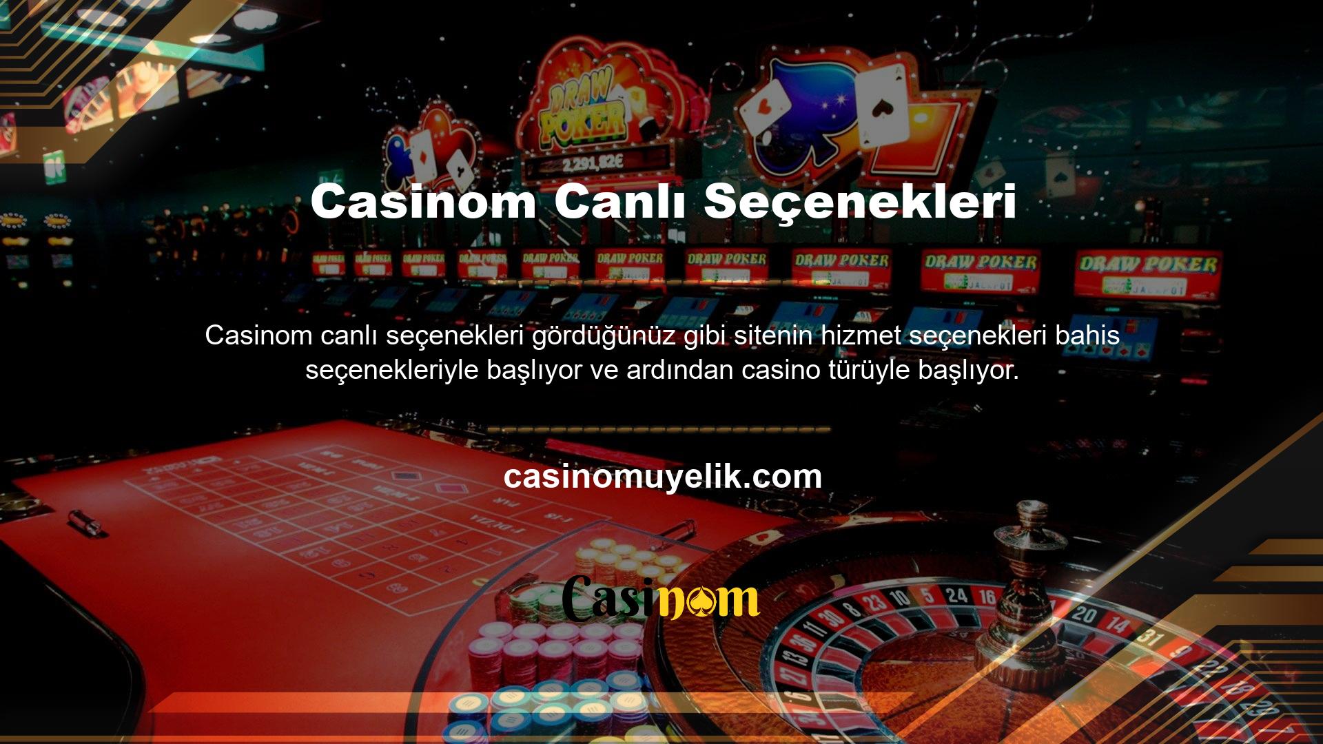 Casino tutkunları için en popüler bölümlerden biri de Casinom canlı casino oyunları bölümüdür