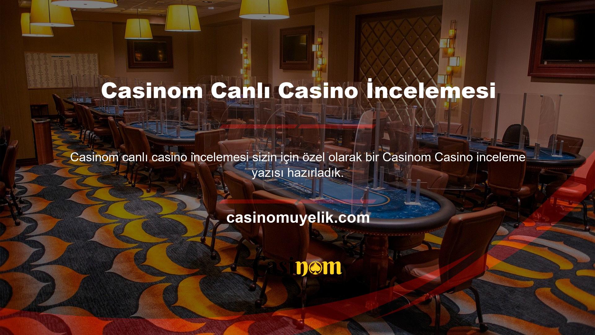 Sitenin casino sayfasına girdiğinizde en üstte Casinom canlı casino incelemesindeki en popüler turnuvalar ve oyunlar hakkında bilgiler görüntülenir